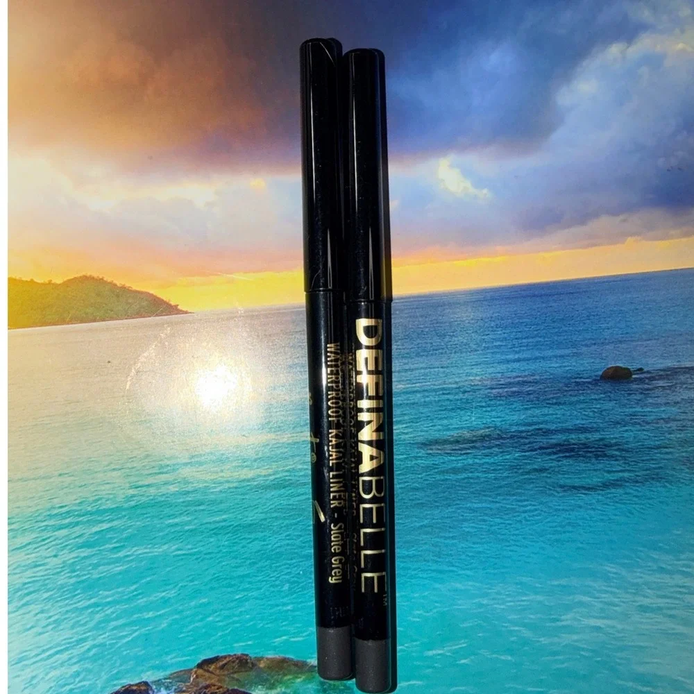 Waterproof Kajal Eyeliner Slate Grey Belle Beauty by Kim Gravel Definabelle X2